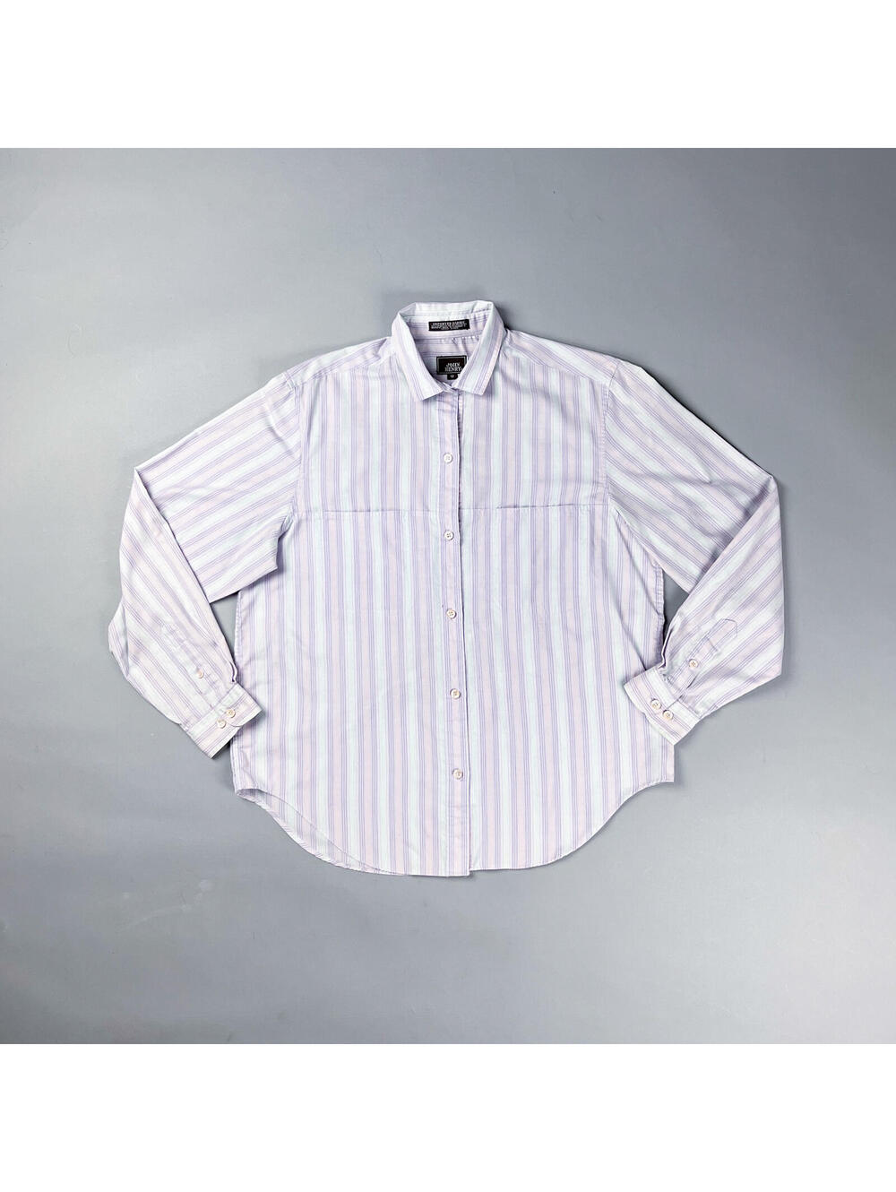 Vintage Striped Button-Up Shirt, Pastel Tones